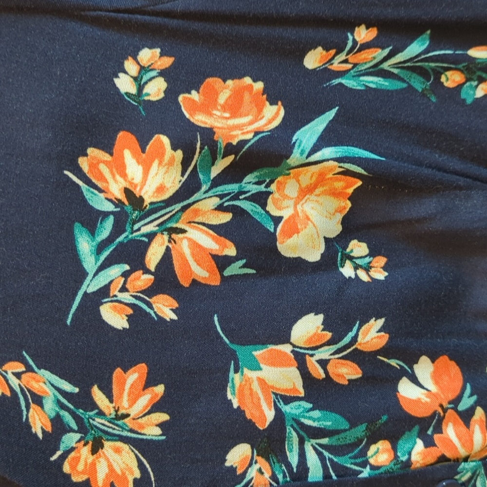 Torrid Navy Floral Shirt Dress - Picture 8 of 8